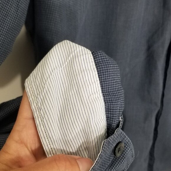 Banana Republic Blue Window Pane Button Down 100% Cotton Long Sleeves Sz Medium - Picture 11 of 11
